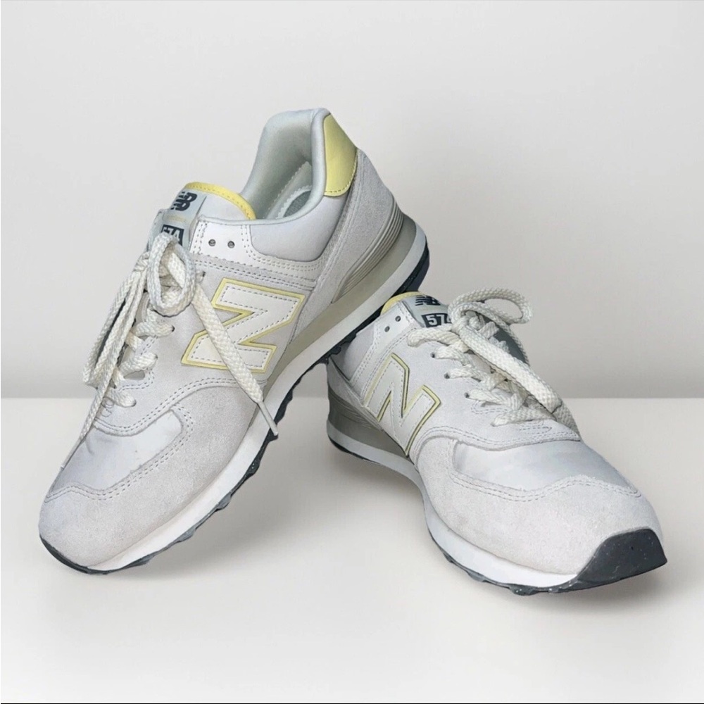 New Balance Womans 574 'Grey Matter Maize' Size 11.5 White/Yellow Ladies Encap